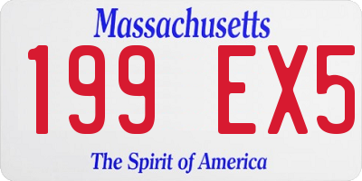 MA license plate 199EX5