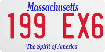 MA license plate 199EX6