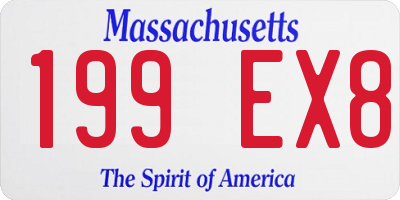 MA license plate 199EX8