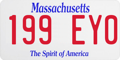 MA license plate 199EY0
