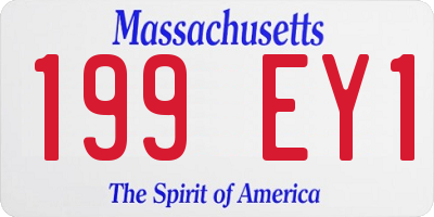 MA license plate 199EY1