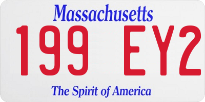 MA license plate 199EY2