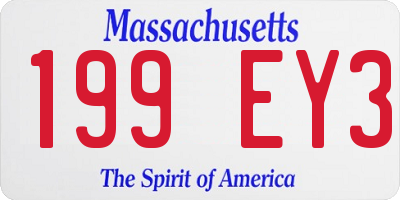 MA license plate 199EY3