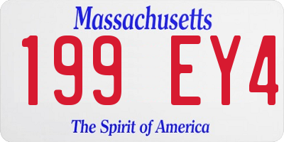 MA license plate 199EY4