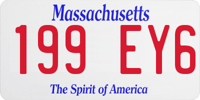 MA license plate 199EY6