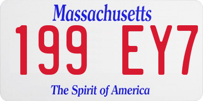 MA license plate 199EY7