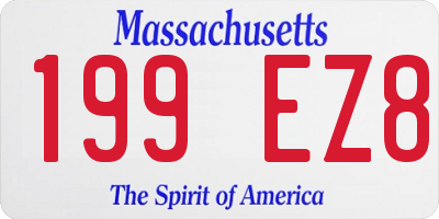 MA license plate 199EZ8