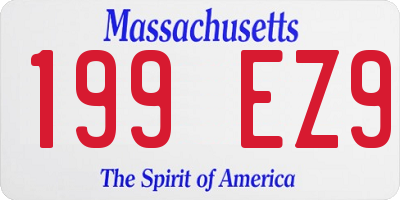 MA license plate 199EZ9