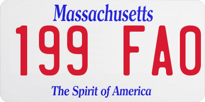MA license plate 199FA0