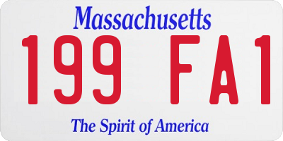 MA license plate 199FA1