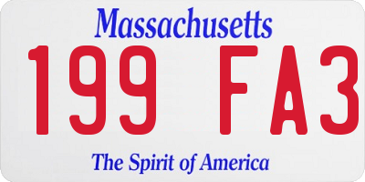 MA license plate 199FA3