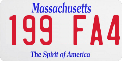 MA license plate 199FA4