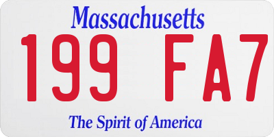 MA license plate 199FA7