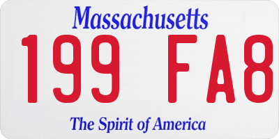 MA license plate 199FA8