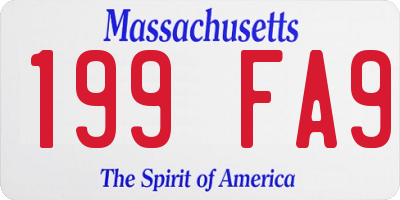 MA license plate 199FA9