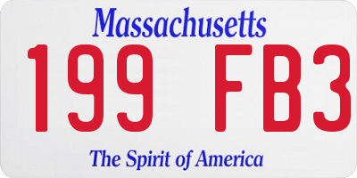 MA license plate 199FB3