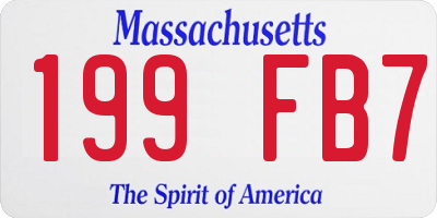 MA license plate 199FB7