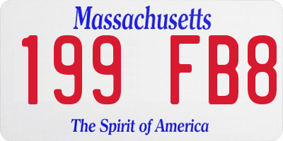 MA license plate 199FB8