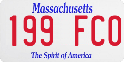 MA license plate 199FC0