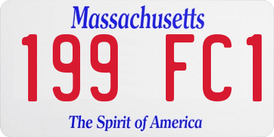 MA license plate 199FC1