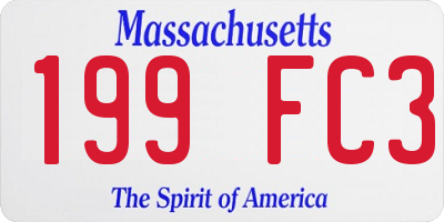 MA license plate 199FC3