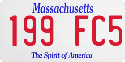 MA license plate 199FC5