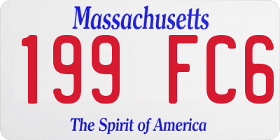 MA license plate 199FC6