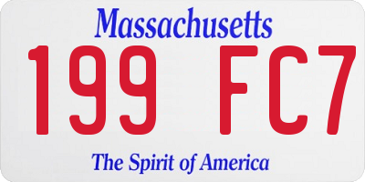 MA license plate 199FC7