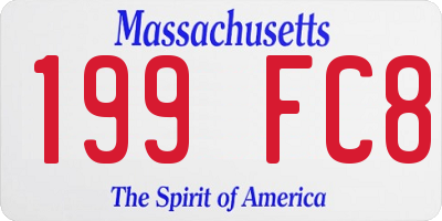 MA license plate 199FC8