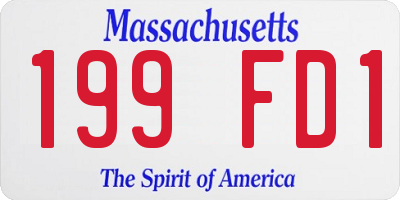 MA license plate 199FD1