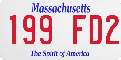 MA license plate 199FD2