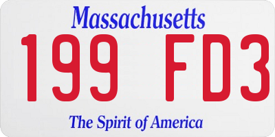 MA license plate 199FD3