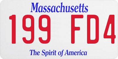 MA license plate 199FD4