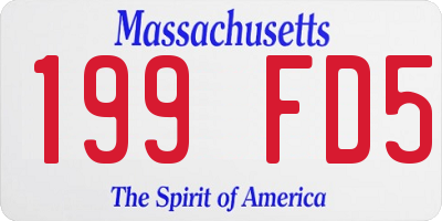MA license plate 199FD5