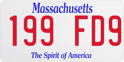 MA license plate 199FD9