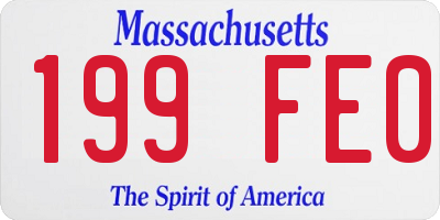 MA license plate 199FE0