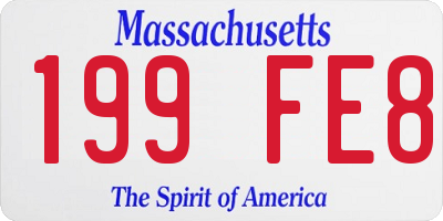 MA license plate 199FE8