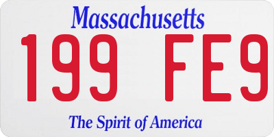 MA license plate 199FE9