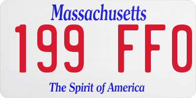 MA license plate 199FF0