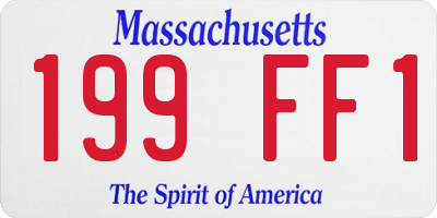 MA license plate 199FF1