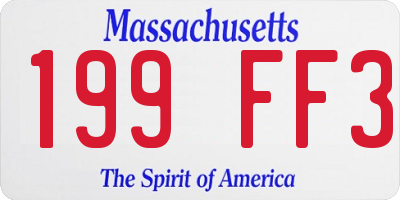 MA license plate 199FF3