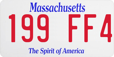 MA license plate 199FF4