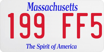 MA license plate 199FF5