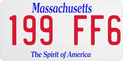 MA license plate 199FF6