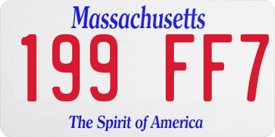 MA license plate 199FF7