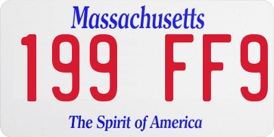 MA license plate 199FF9