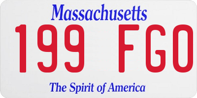 MA license plate 199FG0