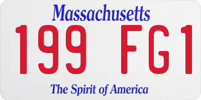 MA license plate 199FG1