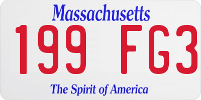 MA license plate 199FG3
