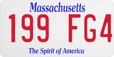 MA license plate 199FG4